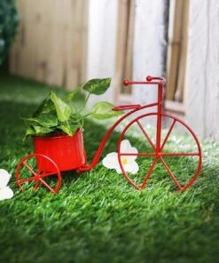 Small Cycle Planter Red
