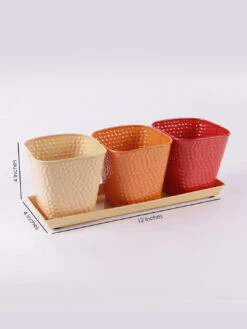 Set Of Three Herb Pots Red -EcoHaven Shop GG DHSO 3