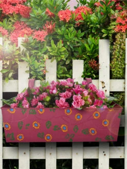 Handpainted Rectangle Planter Pink