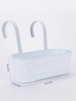 Oval Railing Planter Large White -EcoHaven Shop GG ORLW 1