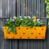 Polka Dot Rectangle Planter Yellow