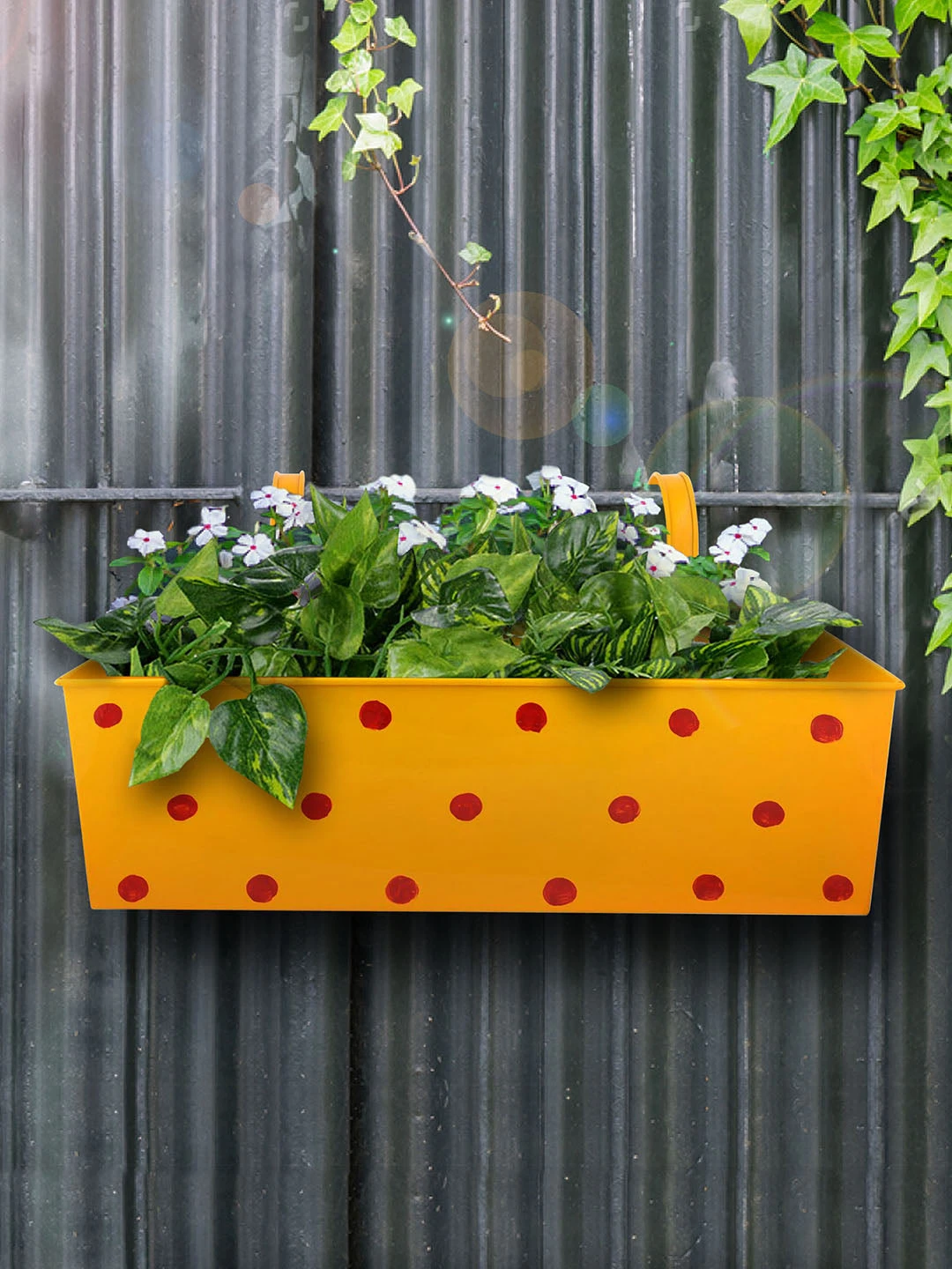 Polka Dot Rectangle Planter Yellow 1 Polka Dot Rectangle Planter Yellow