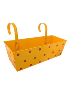 Polka Dot Rectangle Planter Yellow 5 Polka Dot Rectangle Planter Yellow -EcoHaven Shop GG PDRY 5