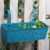 Embossed Rectangular Pot Blue