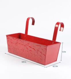 Set Of Four 18'' Flower Embossed Rectangle Planters -EcoHaven Shop SET18INFLEMB 3