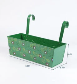 Set Of Four 18'' Handpainted Rectangle Planters -EcoHaven Shop SET18INHP 3