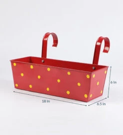 Set Of Four 18'' Polka Dot Rectangle Planters 5 Set Of Four 18'' Polka Dot Rectangle Planters -EcoHaven Shop SET18INPD 3