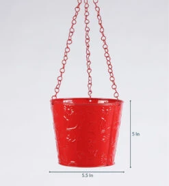 Set Of Five Hanging Bucket Red 5 Set Of Five Hanging Bucket Red -EcoHaven Shop SETHBR 3