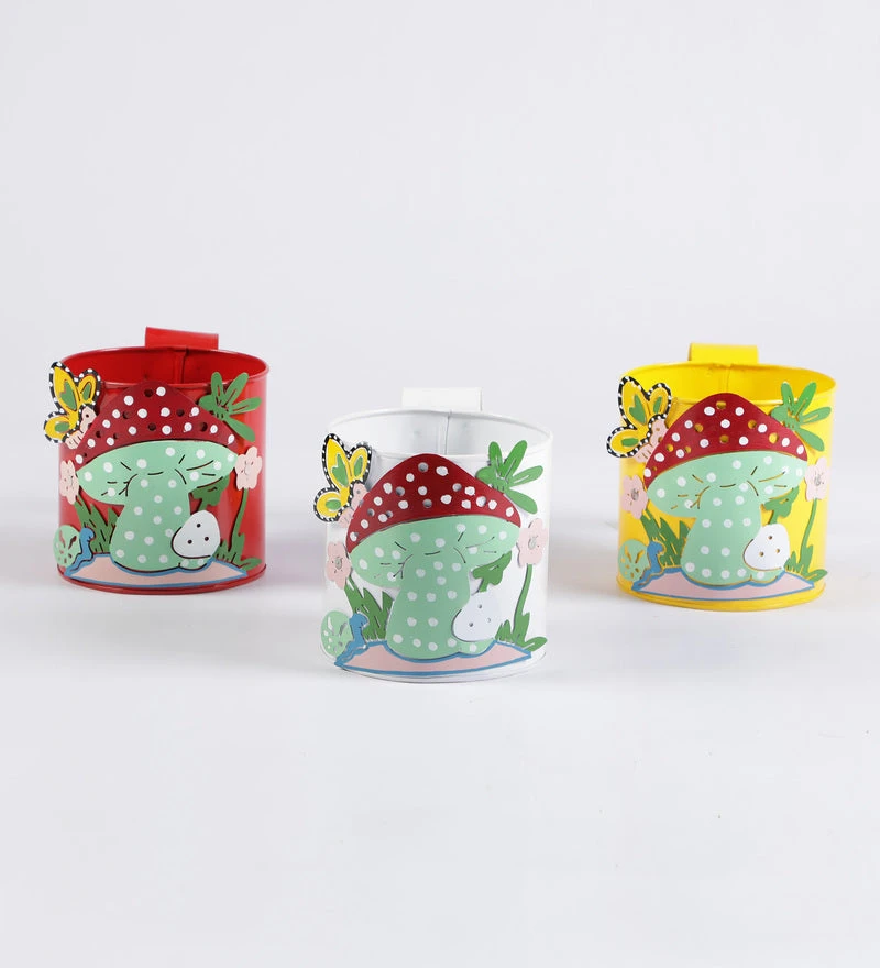 Set Of Three Mushroom Railing Planters 2 Set Of Three Mushroom Railing Planters - Image 2