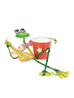Frog Lying Playing Guitar Planter -EcoHaven Shop TIB5016 3