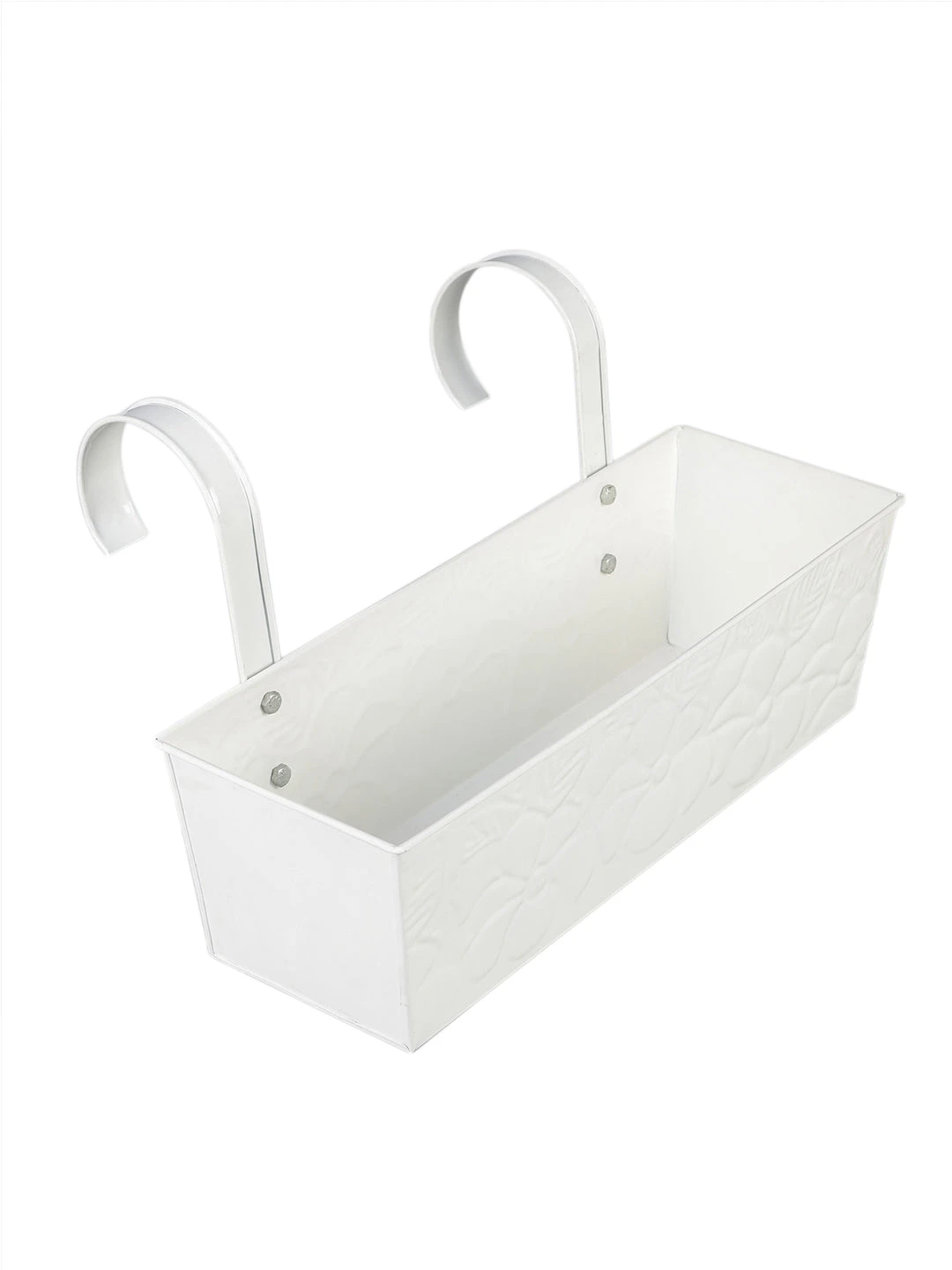 Embossed Rectangular Pot White 3 Embossed Rectangular Pot White - Image 3