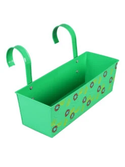 Set Of Two Handpainted Rectangle Planter Blue & Green 5 Set Of Two Handpainted Rectangle Planter Blue & Green -EcoHaven Shop blue green metal handpainted rail planters by green girgit set of 2 blue green metal handpaint stoygs