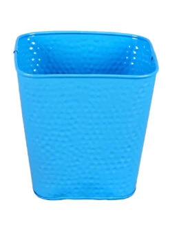 Set Of Two Embossed Pot Blue -EcoHaven Shop blue metal embossed planters by green girgit set of 2 blue metal embossed planters by green girgit k1lsxc