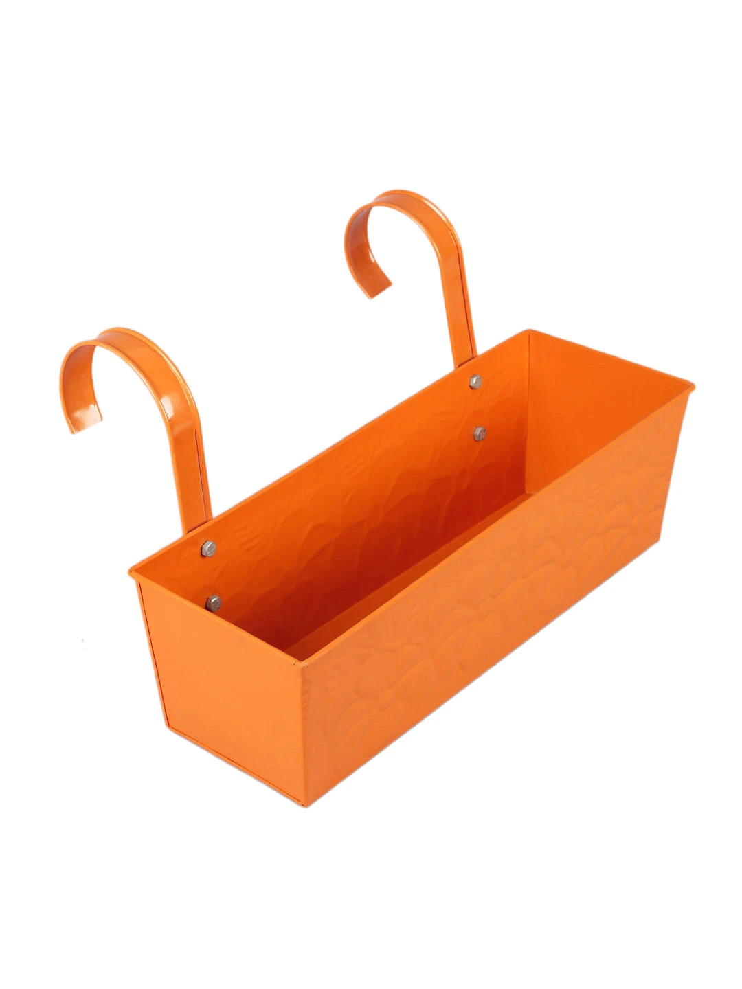 Embossed Rectangular Pot Orange 3 Embossed Rectangular Pot Orange - Image 3