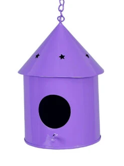 Round Hut Bird House Purple -EcoHaven Shop purple metal round hut bird house by green girgit purple metal round hut bird house by green girgit vctuvy