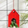 Hut Shape Bird House Red