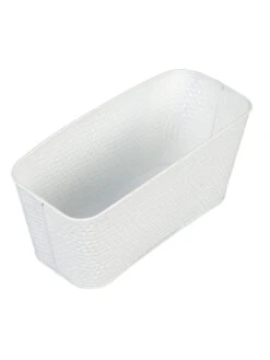 Set Of Two 12'' Embossed Pot Red & White -EcoHaven Shop red white metal embossed planters by green girgit set of 2 red white metal embossed planters b 7wn0xa