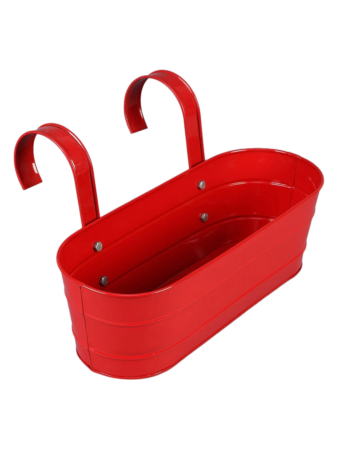 Set Of Two Oval Railing Planter Large Yellow & Red 3 Set Of Two Oval Railing Planter Large Yellow & Red - Image 3